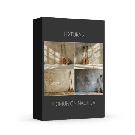 Comunión Naútica, atrezzo fotográfico con remos de madera y texturas rústicas inspiradas en el mar para sesiones de comunión